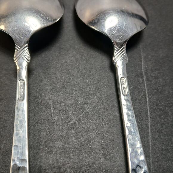 Vtg Oneida Tesoro-Black Hammered Flatware Some Inserts Missing 6 pc Replacement - Picture 8 of 10